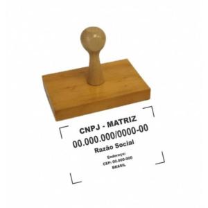 Carimbo Madeira 4x6cm   Corte Reto CNPJ
